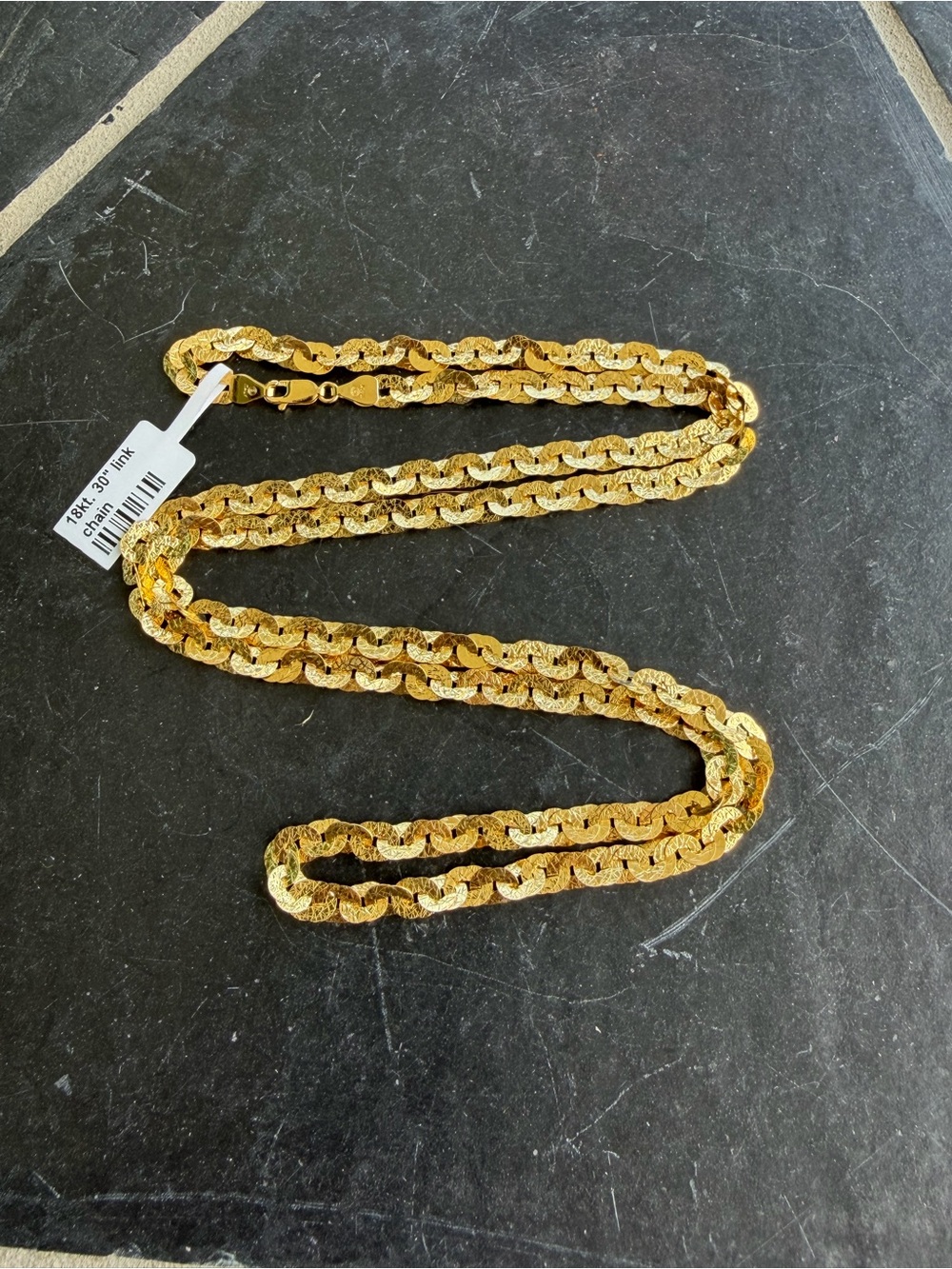Textured 18kt. Yellow Gold Chain Necklace 30” long